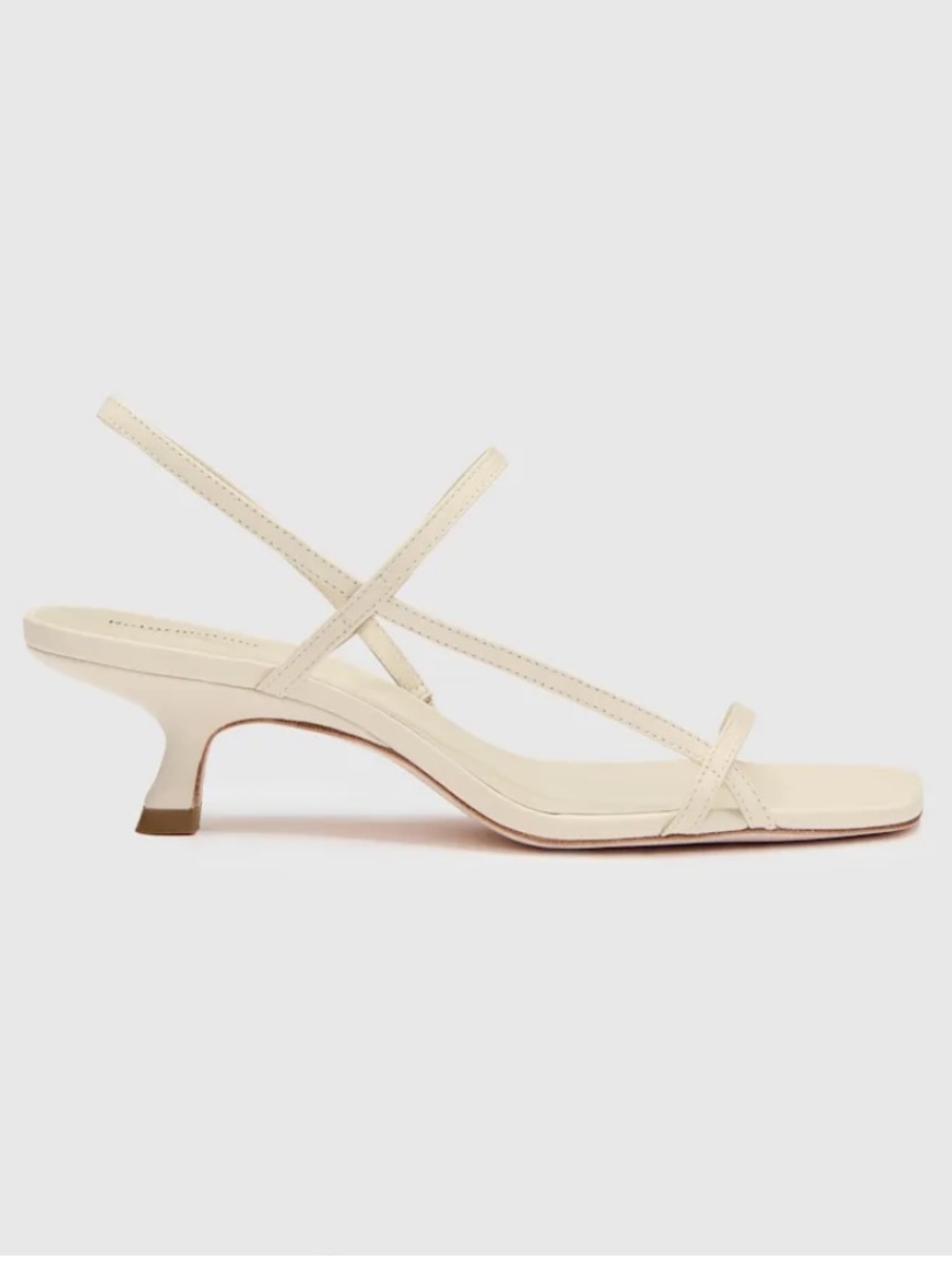 Reformation Serenity Bare Sandal - Cream Strappy Kitten Heel